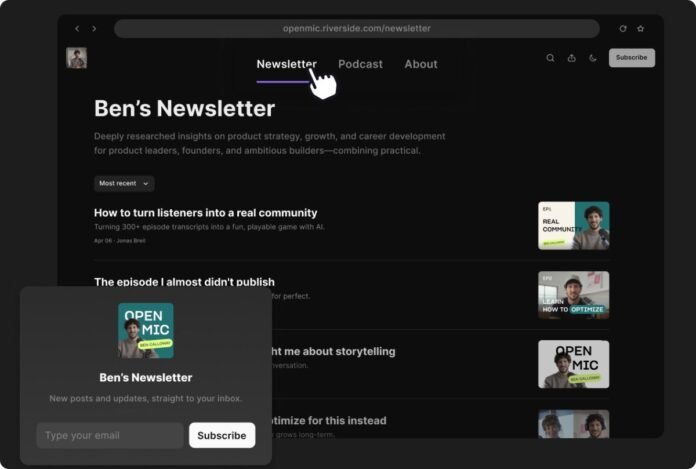 Riverside podcast platformu AI ilə bülleten xidmətinə başlayır - wecom.az