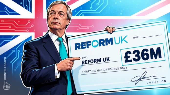 Farage-ın Reform UK partiyası kripto milyarderdən rekord ianə aldı - wecom.az